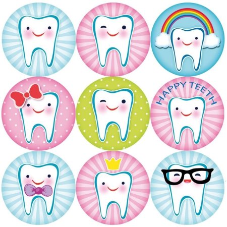 Наклейки зубики