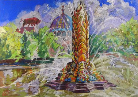 Фонтан ВДНХ рисунок детский