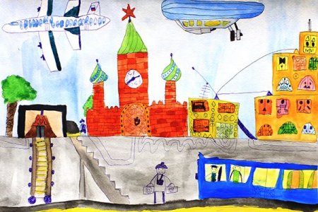 Город герой Москва рисунки детей