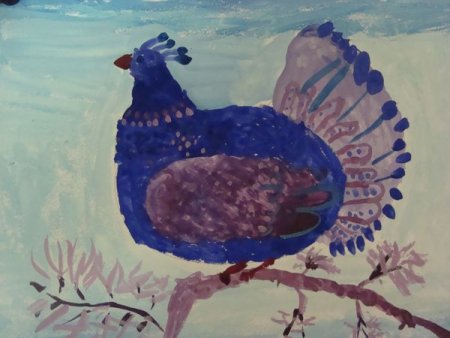 Тетерев на белом фоне