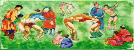 Бурятская борьба рисунок