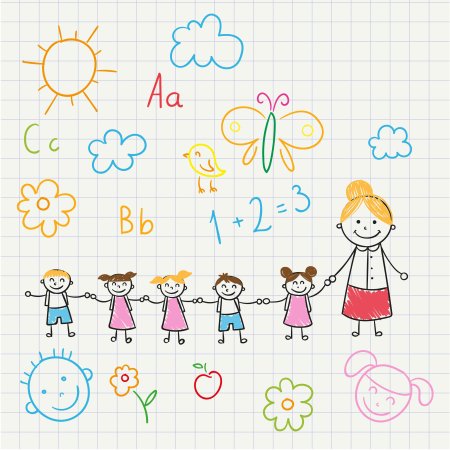 Школьный фон с человечками