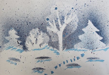 Зимний лес набрызг