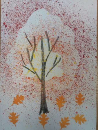 Нетрадиционные техники рисования набрызг осень