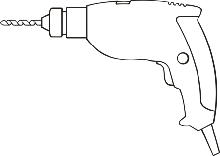 Дрель на белом фоне