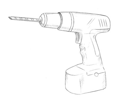Нарисованная дрель