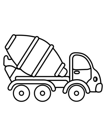 Раскраска машинки бетономешалка