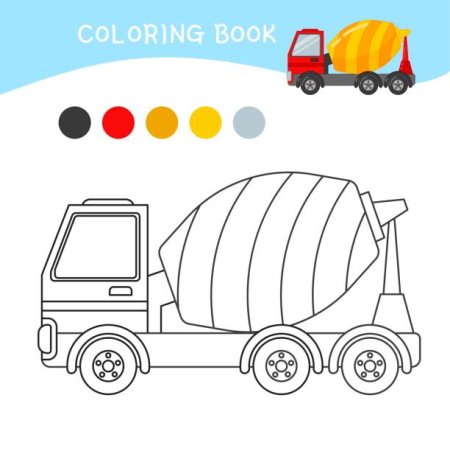 Бетономешалка трафарет