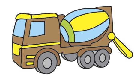 Бетономешалка машина мультяшная