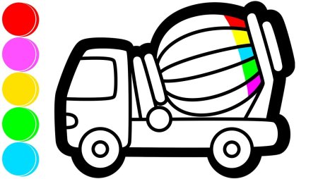 Раскраска машинки бетономешалка