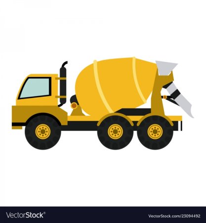 Бетономешалка вектор сбоку