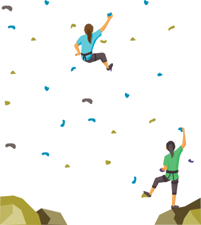 Скалолаз на белом фоне