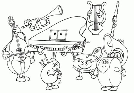 Музыкальные инструменты раскраска