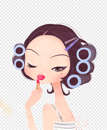 Нарисованная девушка с косметикой