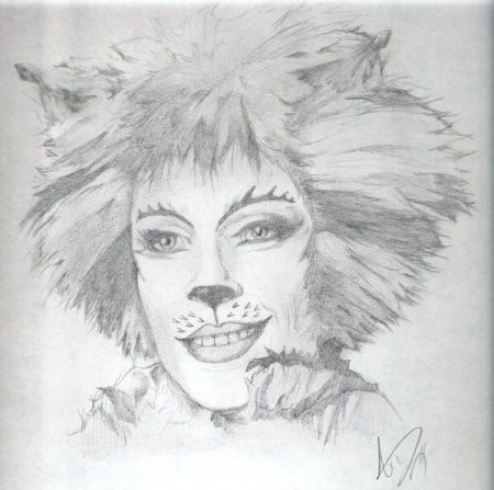 Мюзикл кошки карандашом