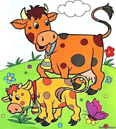 Корова с теленком для детей
