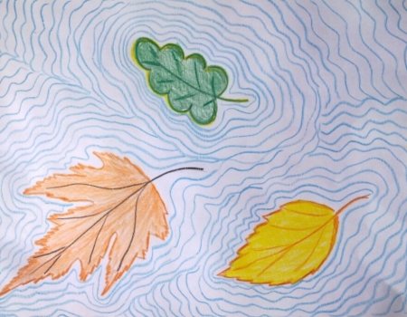 Рисование с осенними листьями с детьми