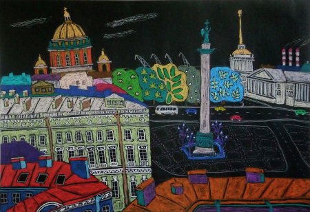 Картина Дворцовый мост СПБ