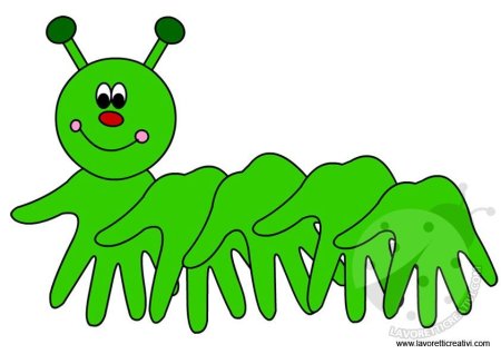 Гусеница из ладошек