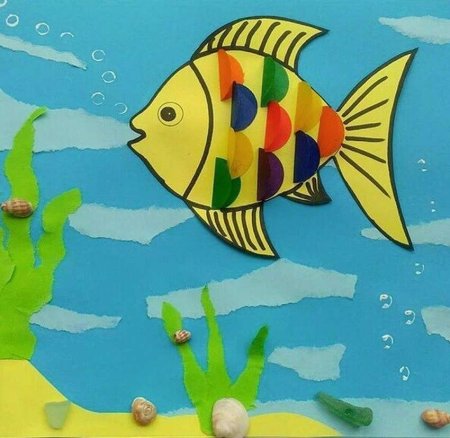 Морские рыбки для аппликации