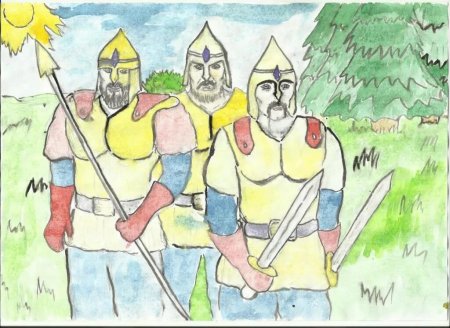 Картина Илья Муромец поэтапно