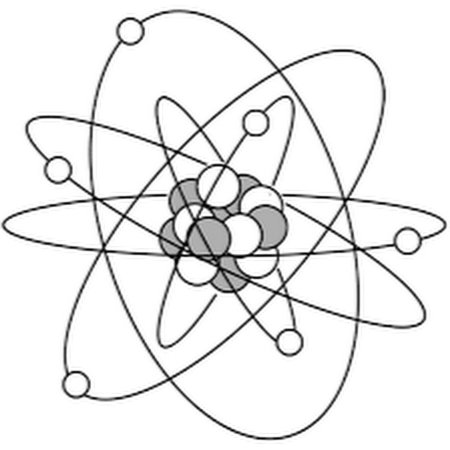 Стилизованное изображение атома.