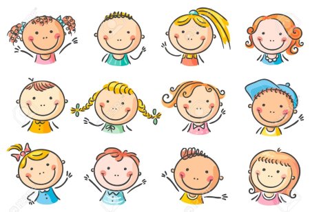 Мультяшные лица детей