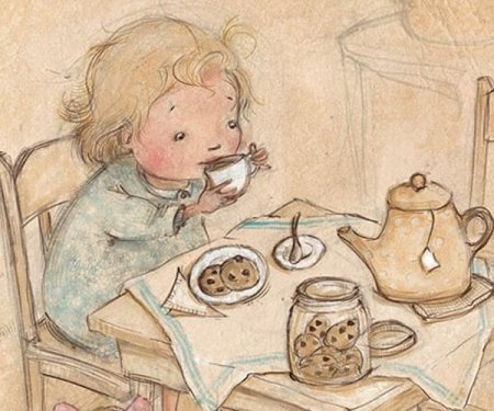 Вечернее чаепитие милые иллюстрации