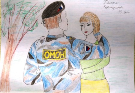 Детские рисунки ОМОН
