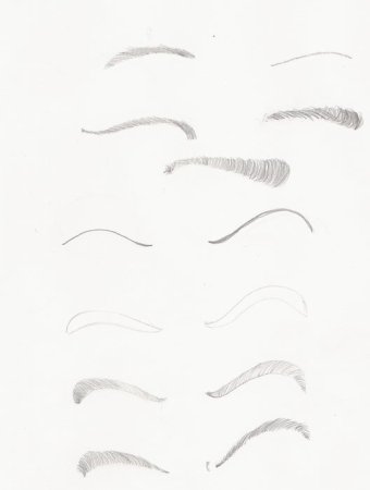 Этапы рисования бровей