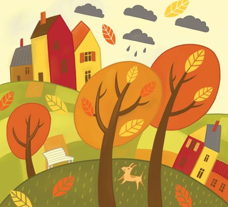 Стилизация пейзажа в цвете