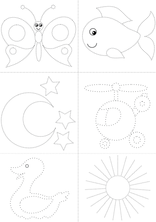 Раскраски обводилки