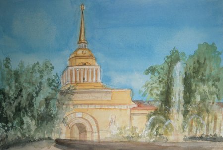 Санкт-Петербург Адмиралтейство акварель