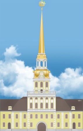 Адмиралтейство силуэт Петербурга