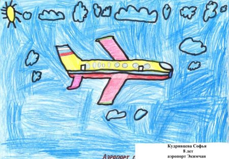 Самолет детский рисунок