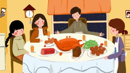 Семейный ужин рисунок