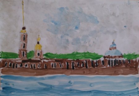 Петропавловская крепость рисунок детский