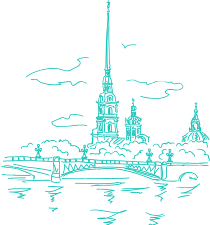 Санкт-Петербург Петропавловская крепость вектор