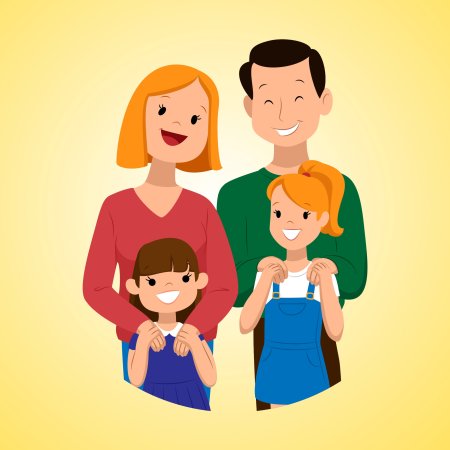 Родители и дети вектор