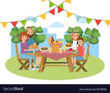 Пикник дети вектор