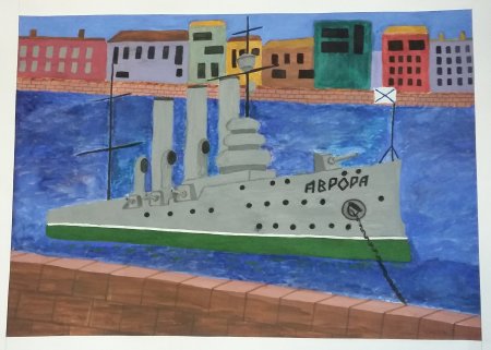 Аппликация крейсер Аврора