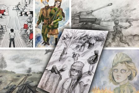 Детский рисунок на тему ВОВ