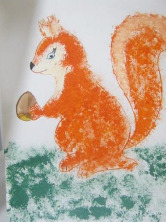 Белка в нетрадиционной технике рисования