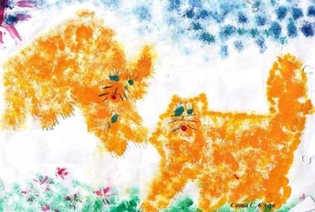 Нетрадиционная техника рисования: рисование методом тычка.