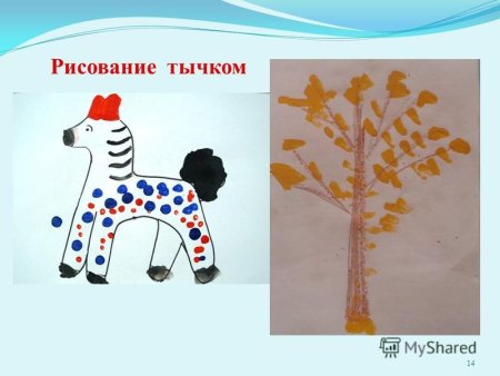 Рисунок тычком ватной палочкой