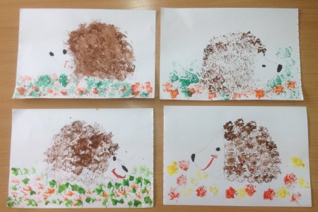 Нетрадиционные техники рисования Ежик