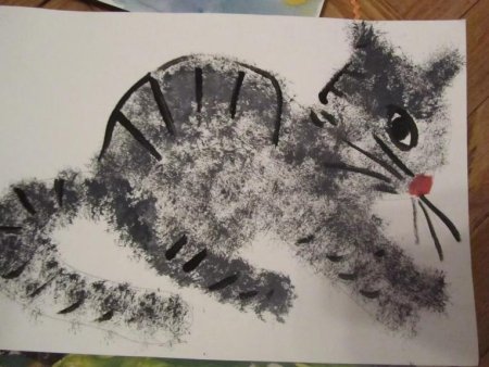 Рисование тычок методом сухой кисти