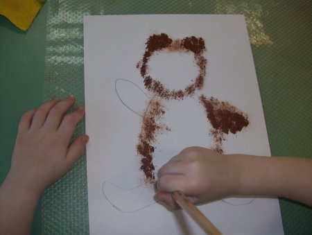 Рисование тычком в средней группе медведь