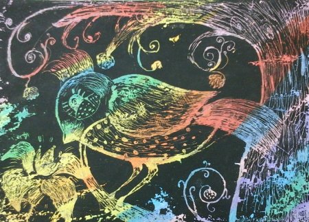 Граттаж техника граттаж