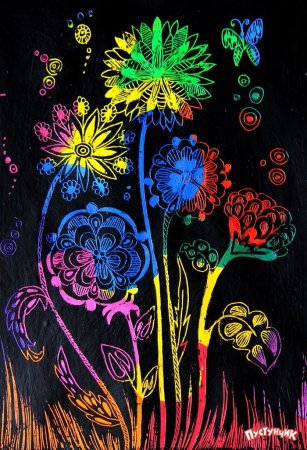 Техника рисования граттаж масляная пастель